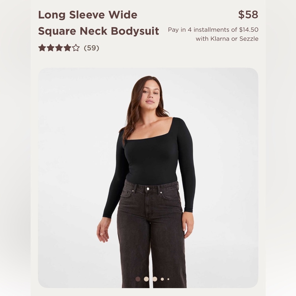 Nuuds Black Square-neck Bodysuit